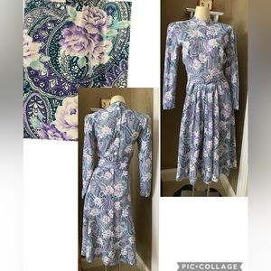 E.D. Michaels Vintage 90’s paisley floral pocket dress long sleeve